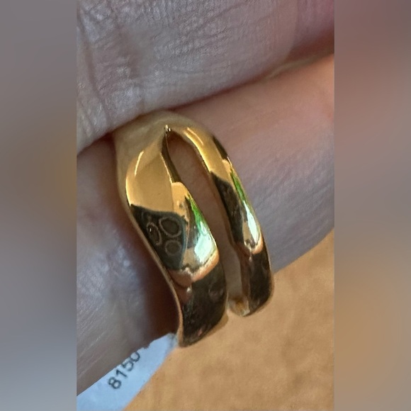 Adjustable 14k vermeil - Sterling Silver gold double Ring 925 - Picture 6 of 13